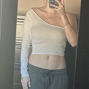 Elegant Cream Off-Shoulder Top